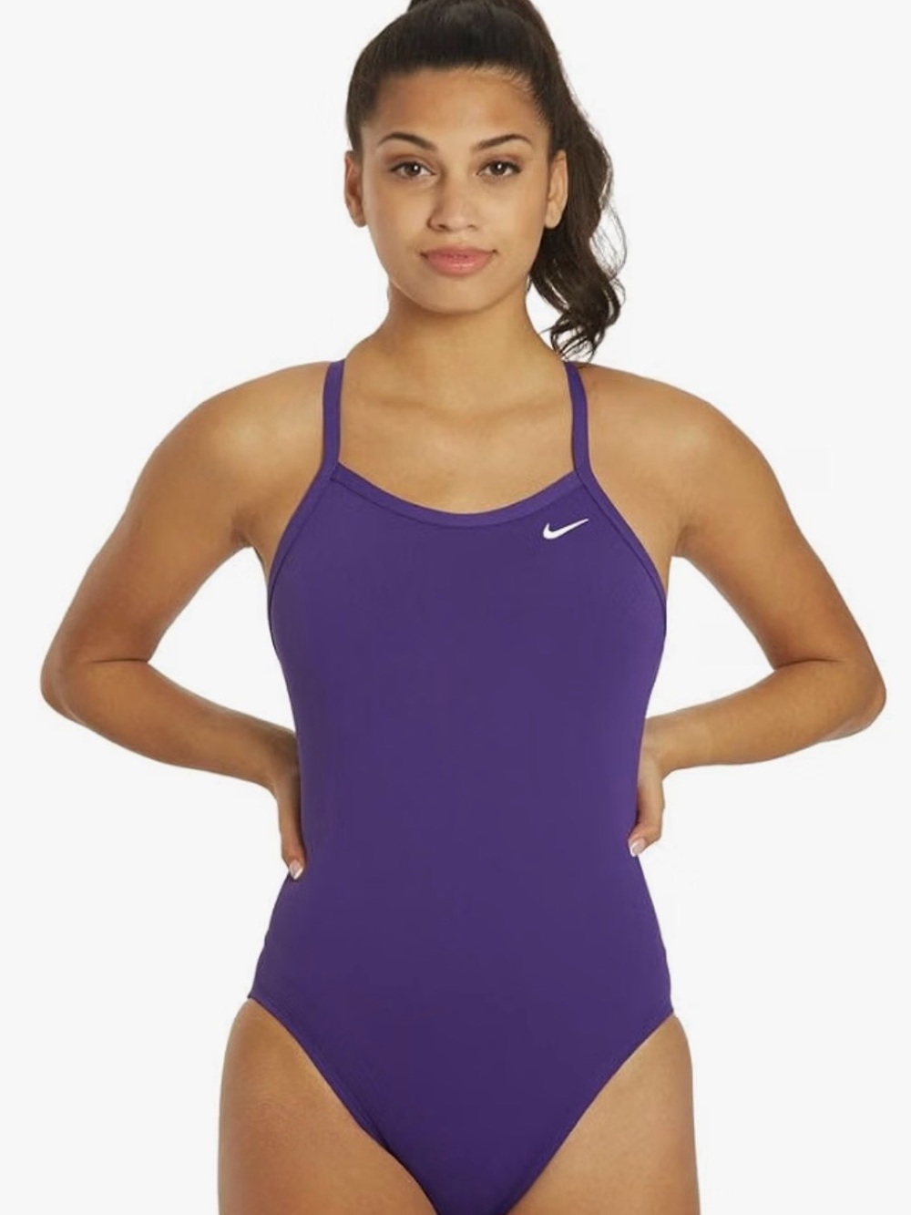 Nike Swim Women's Hydrastrong Solid Racerback One Piece, Court Purple - 26